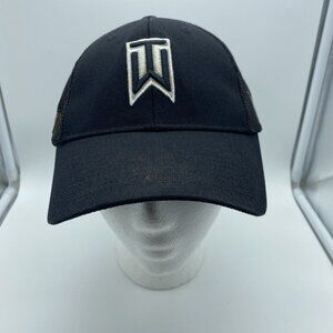 Tiger Woods Black Logo Cap Hat Flex-Fit Stretch OSFM 20XI VRS Golf Legend Goat